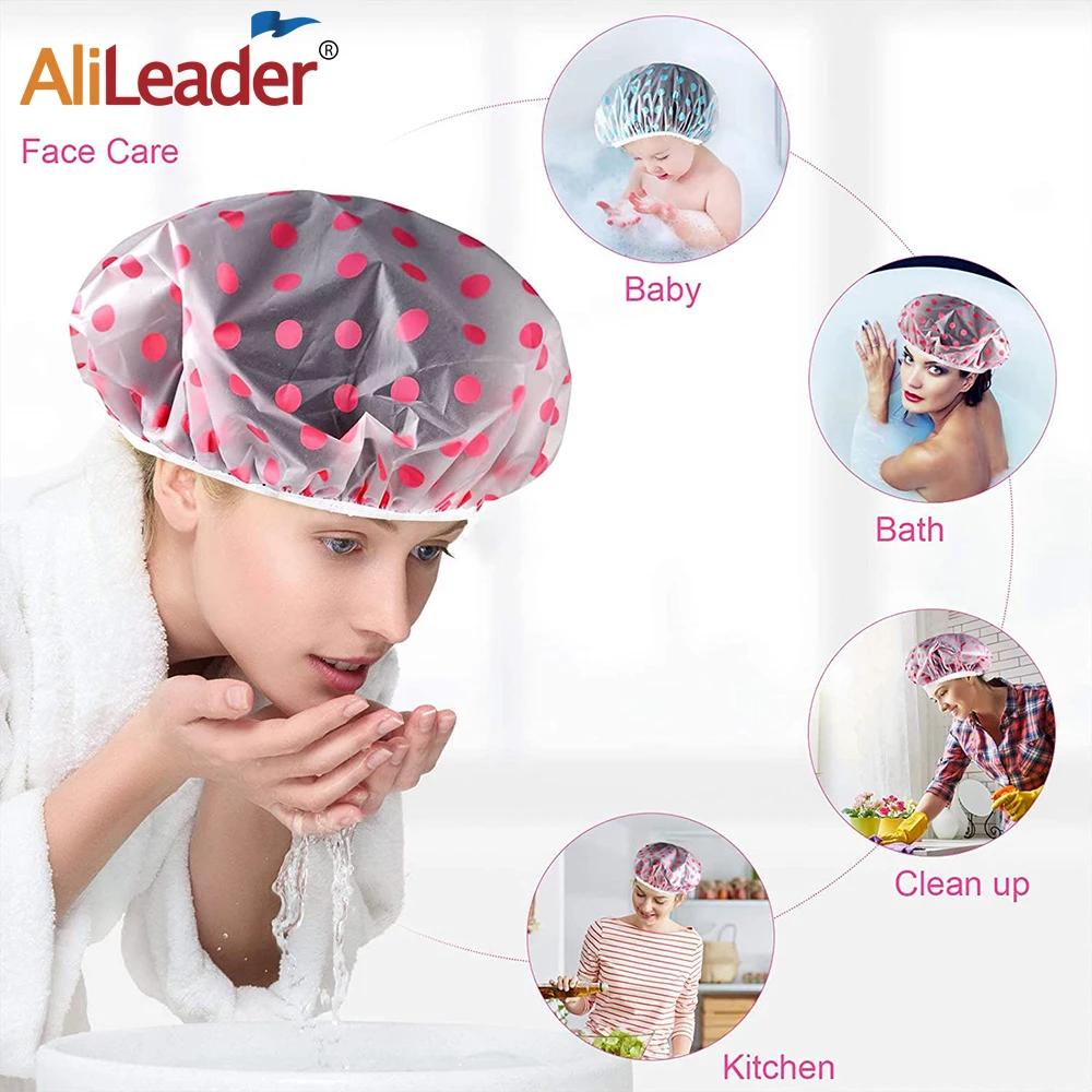 1 бр. нова водоустойчив шапка за душ, множество цветна еластичната шапка за коса, купальная шапчица за жени и деца, аксесоари за коса Изображение 0
