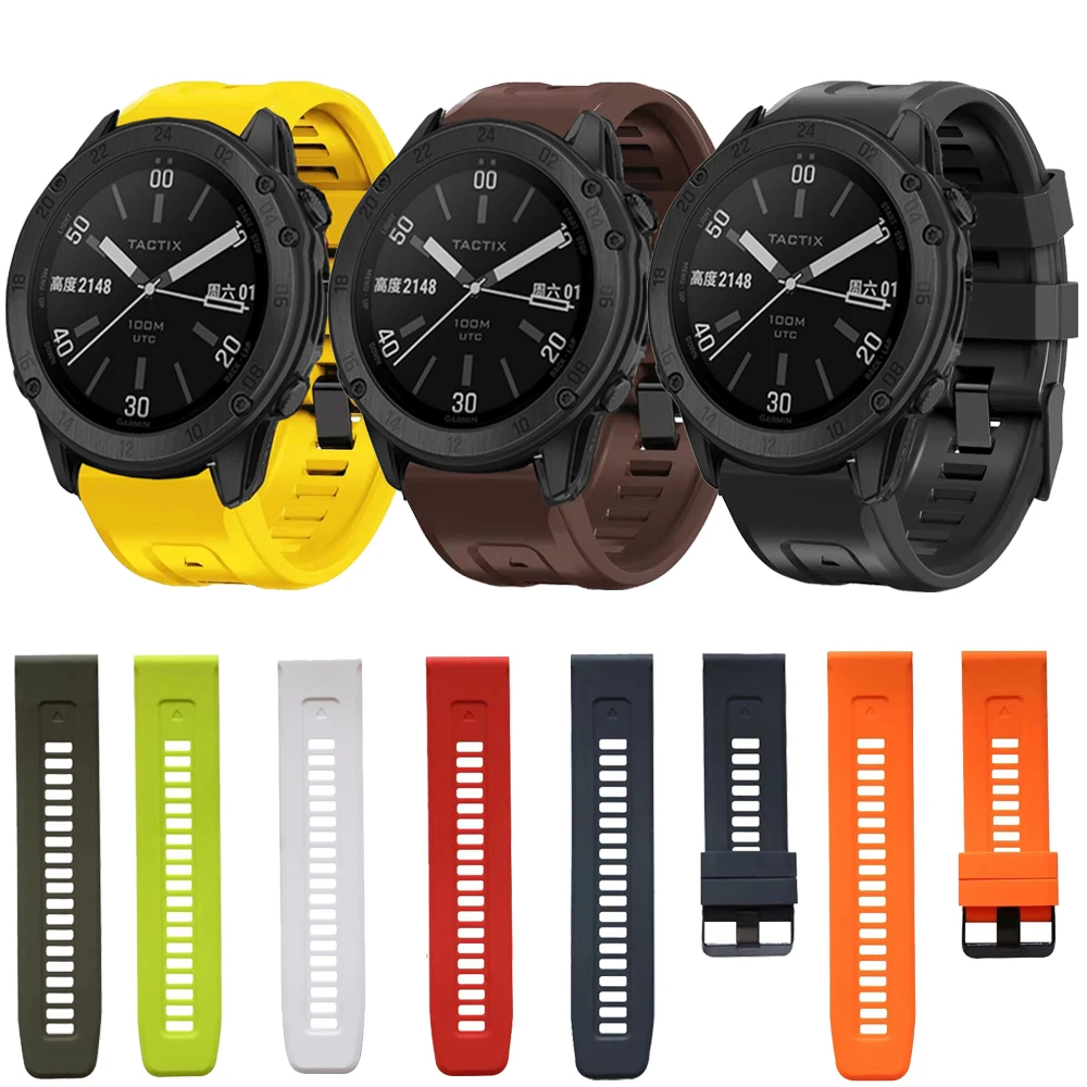 26 мм и Каишка за Часовник Garmin TACTIX DELTA Силиконов Спортен Гривна Бърза Засаждане на Garmin Fenix 6X 7X 5X Plus 3HR Ендуро Smart Watch Изображение 0