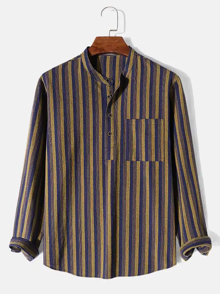 ChArmkpR 2023, пролетно-летни мъжки ризи, шарени памучни ризи с дълги ръкави и нагрудным джоб, модни мъжки дрехи, блузи Оверсайз Изображение 0