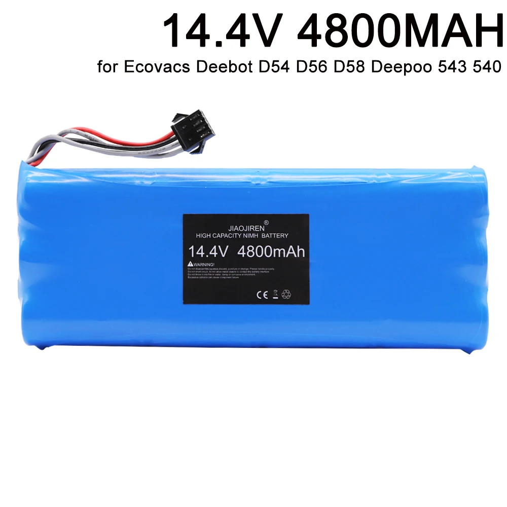 Акумулаторна батерия 14,4 v, за Ecovacs Deebot D54 D56 D58 Deepoo 543 540 550 560 570 580 Vacumm Cleaner battery SC 4800 mah NIMH Батерия Изображение 0