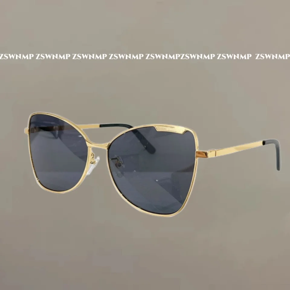 Висококачествени луксозни маркови дамски слънчеви очила метална рамка с квадратно пеперуда, слънчеви очила за дами, модни улични очила с UV400 Изображение 0