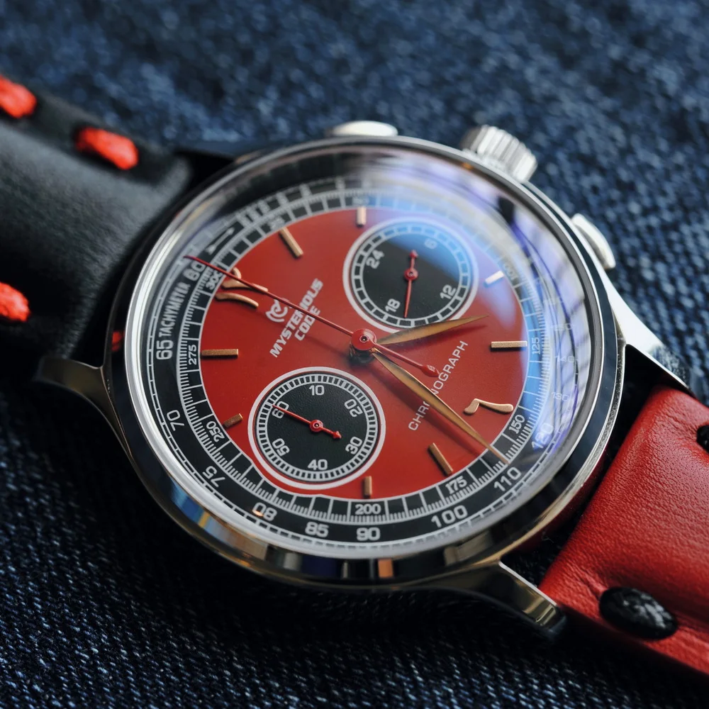 Тайнственият код Мъжки часовник-пилот 40 мм Панда Луксозен хронограф кварцов ръчен часовник Спортни 50 м Водоустойчивост VK64 Близък Изток Изображение 0