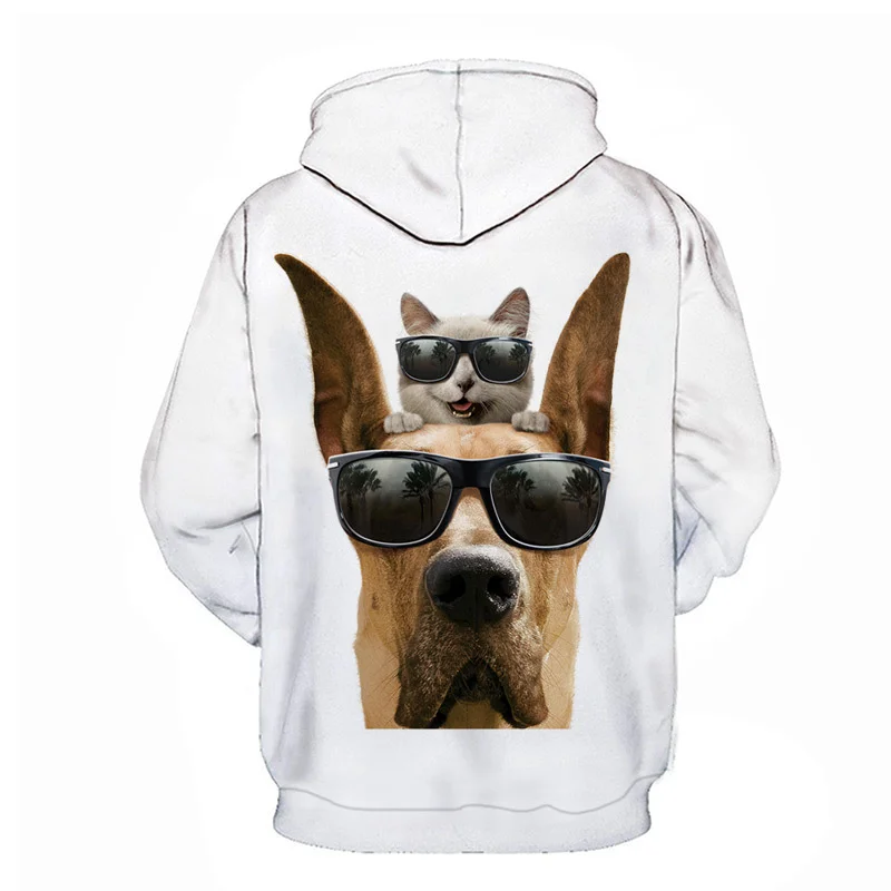 Есенно-зимни кучета по поръчка, серия домашни кучета, скъпа мъжки hoody с 3D принтом животни, модни детски блузи с качулка, дълги върховете love Изображение 1