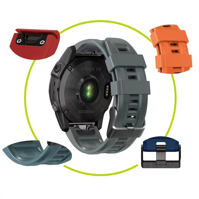 26 мм и Каишка за Часовник Garmin TACTIX DELTA Силиконов Спортен Гривна Бърза Засаждане на Garmin Fenix 6X 7X 5X Plus 3HR Ендуро Smart Watch Изображение 3