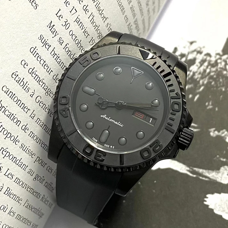 SIRIZEN висок клас марка, мъжки часовник хлебна стомана, автоматични механични часовници NH36 за мъже, 10 бара, водоустойчив ръчен часовник със сапфир, мъжки Изображение 3