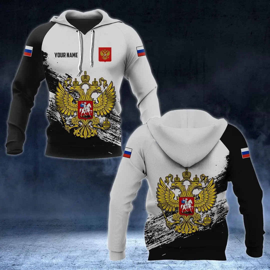 Hoody с качулка с флага на Русия 2023, 3D печат, ежедневни мъжки и женски пуловер на улица Харадзюку, потребителско име, hoody с цип Изображение 4