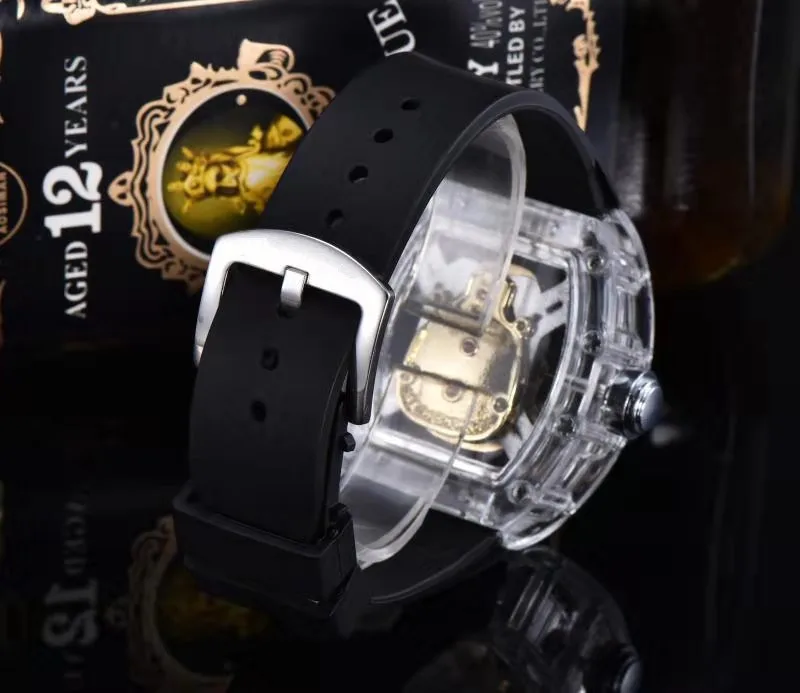 Водоустойчив часовник с черепа, мъжки часовник с каишка силикон, спортни кварцови часовници, мъжки часовници с хронограф с бриллиантовым циферблат Изображение 4