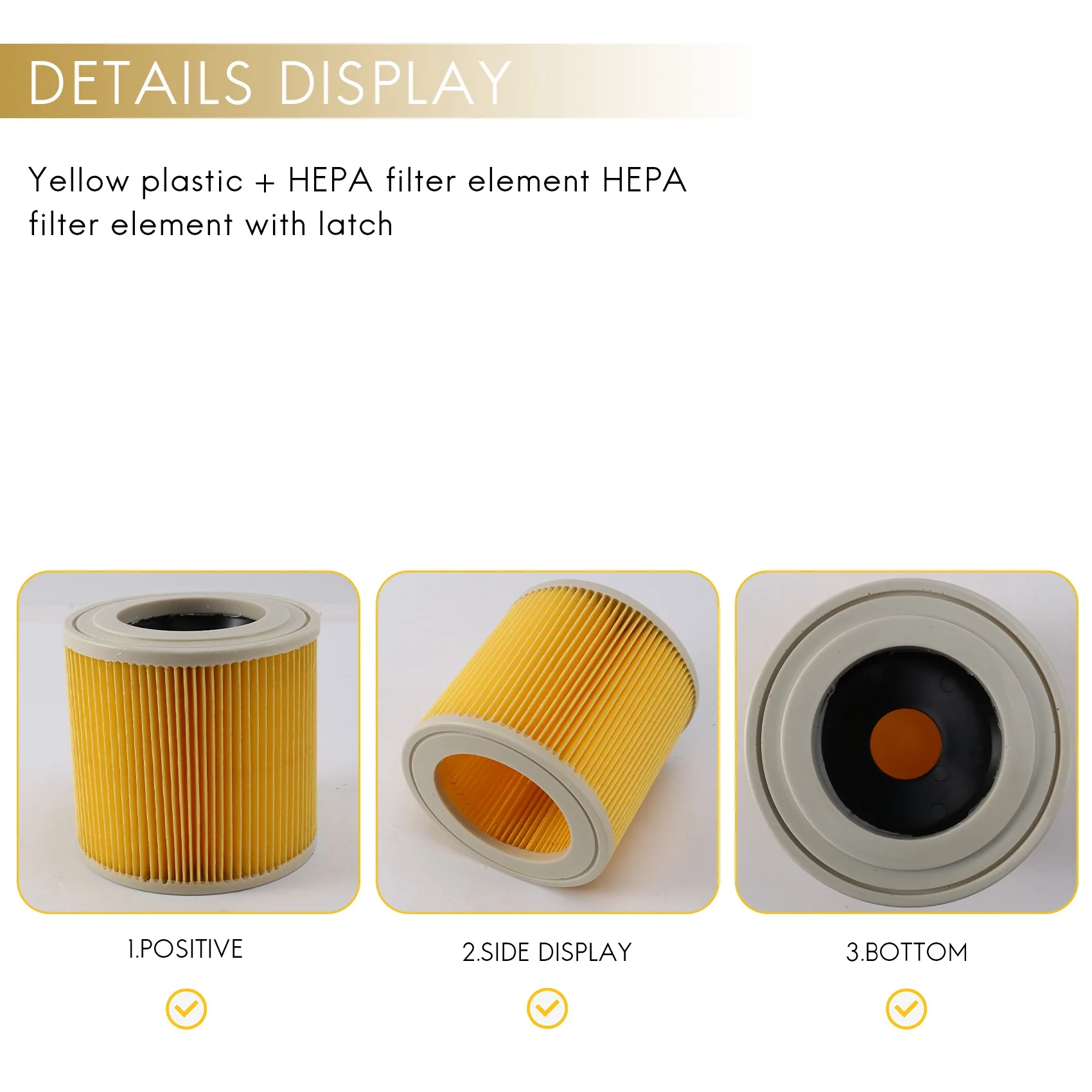 Дрехи-високо качество заменяеми въздушни филтри и торбички за прахосмукачки Karcher резервни части Касета HEPA Филтър WD2250 WD3.200 MV2 MV3 WD3 Изображение 4