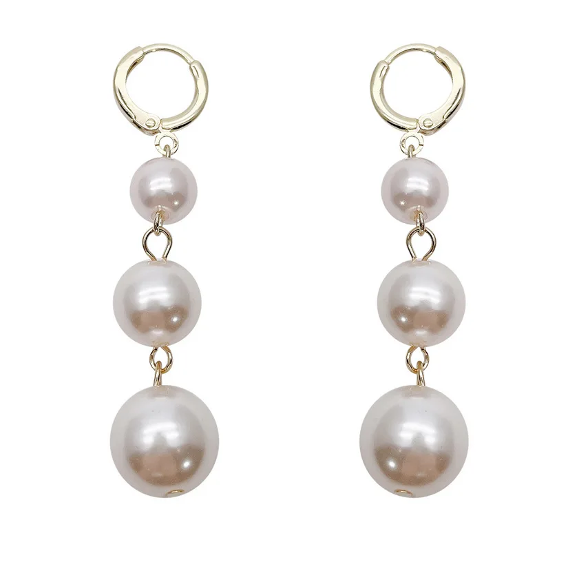 Нови Семпли, дълги висящи обеци с имитация на перли за жени, модни висящи обеци с пискюли, вечерни бижута 3S1328 Изображение 4