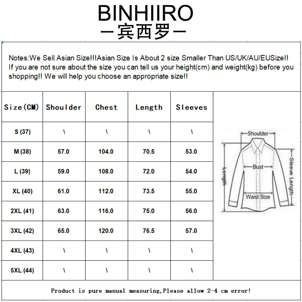 BINHIRO Пролет в памучна риза с дълъг ръкав, ежедневна мода градинска дрехи с джобове, тениска, марка висококачествена класическа риза за улицата Изображение 5